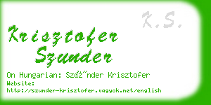 krisztofer szunder business card